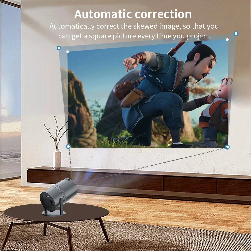 Salange P300 Mini Portable Projector - 4K 8K Video Decoding, 720P HD, Android 11, Wi-Fi, BT 5.1